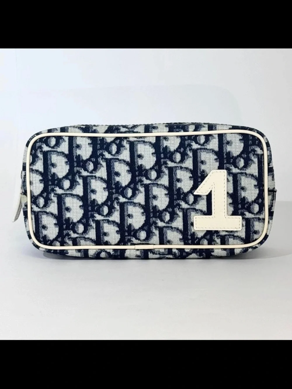 Dior Navy and White Logo Cosmetic Pouch